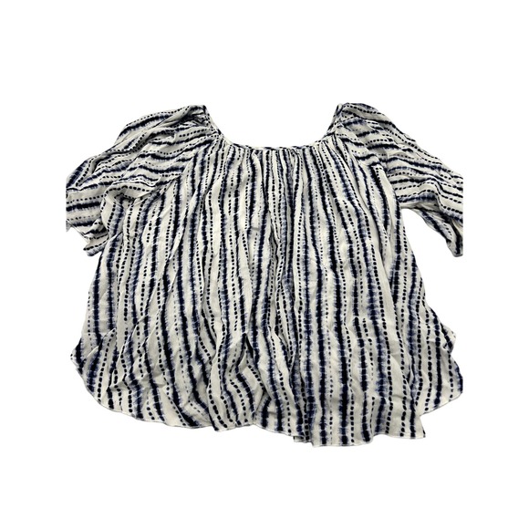 Karen Kane White and Blue Stripped Blouse - Picture 1 of 6
